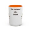 15oz Dachshund Mix Dog Mom Mug, Orange, front view