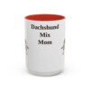 15oz Dachshund Mix Dog Mom Mug, Red, front view