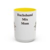 15oz Dachshund Mix Dog Mom Mug, Yellow, front view