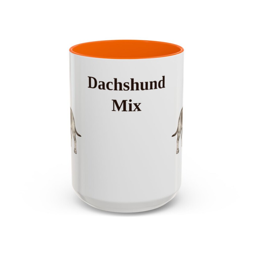 15oz-dachshund-mix-mug-orange 15oz Dachshund Mix Mug, Orange, front view