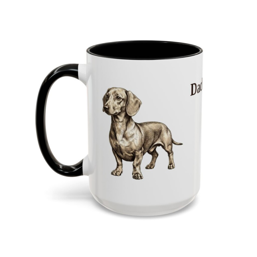 15oz Dachshund Mug, Black, left side view