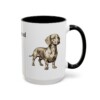15oz Dachshund Mug, Black, right side view
