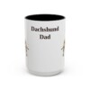 15oz Dachshund Dog Dad Mug, Black, front view
