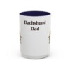 15oz Dachshund Dog Dad Mug, Navy, front view