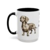15oz Funny Dachshund Mug, Black, left side view