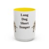 15oz Funny Dachshund Mug, Yellow, front view