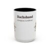 15oz Dachshund Latin Mug, Black, front view