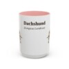 15oz Dachshund Latin Mug, Pink, front view