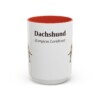 15oz Dachshund Latin Mug, Red, front view
