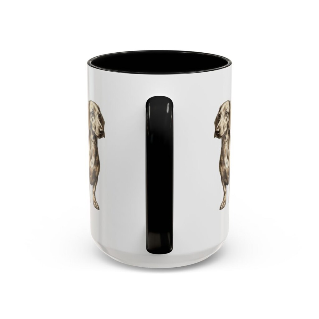 15oz Dachshund Dog Mom Mug, Black, back view