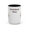 15oz Dachshund Dog Mom Mug, Black, front view