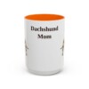 15oz Dachshund Dog Mom Mug, Orange, front view