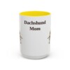 15oz Dachshund Dog Mom Mug, Yellow, front view