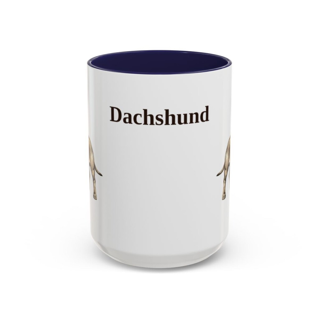 15oz Dachshund Mug, Navy, front view