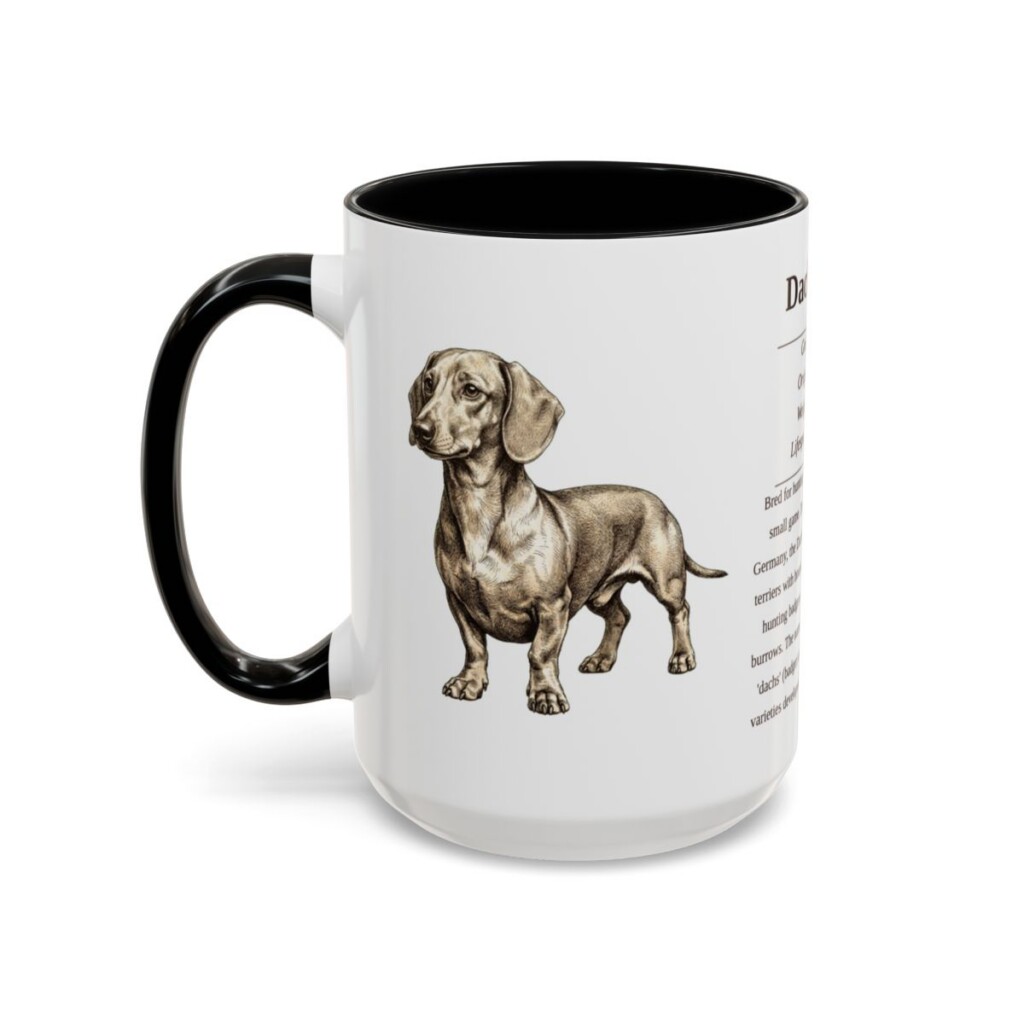 15oz-dachshund-mug-writeup-black-left 15oz Dachshund Mug, Black, left side view