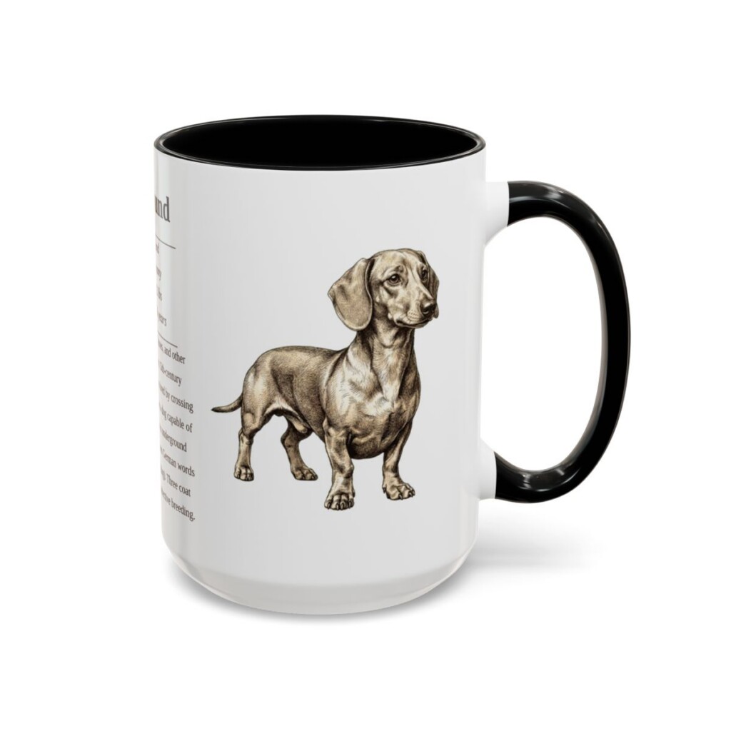 15oz-dachshund-mug-writeup-black-right 15oz Dachshund Mug, Black, right side view