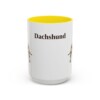 15oz Dachshund Mug, Yellow, front view