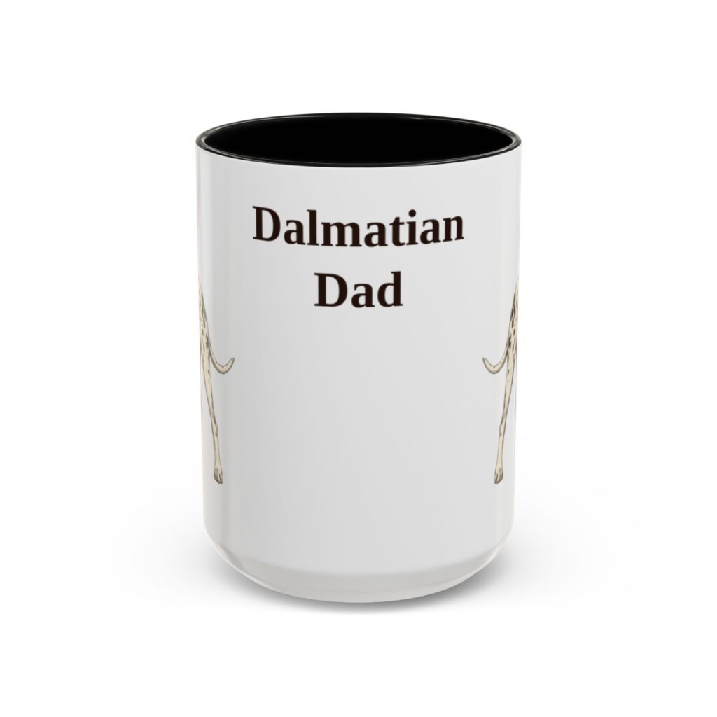 15oz Dalmatian Dog Dad Mug, Black, front view