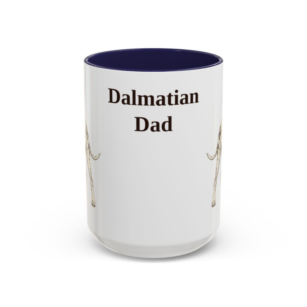 15oz Dalmatian Dog Dad Mug, Navy, front view