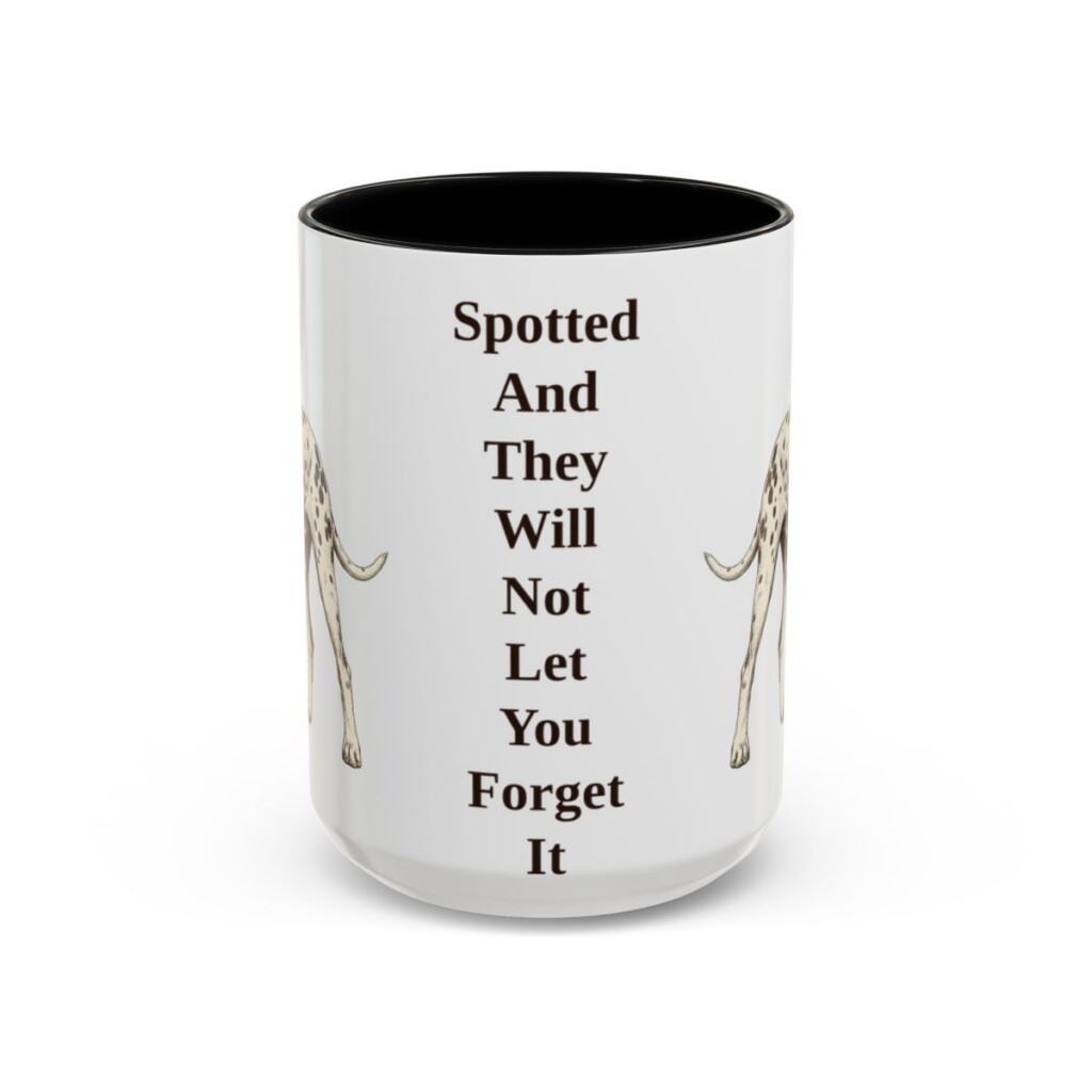 15oz Funny Dalmatian Mug, Black, front view