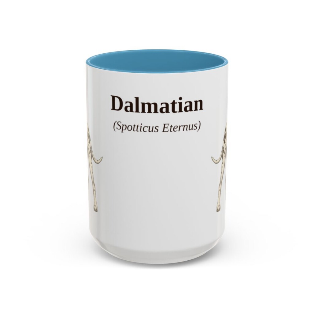 15oz-dalmatian-mug-latin-light-blue 15oz Dalmatian Latin Mug, Light Blue, front view