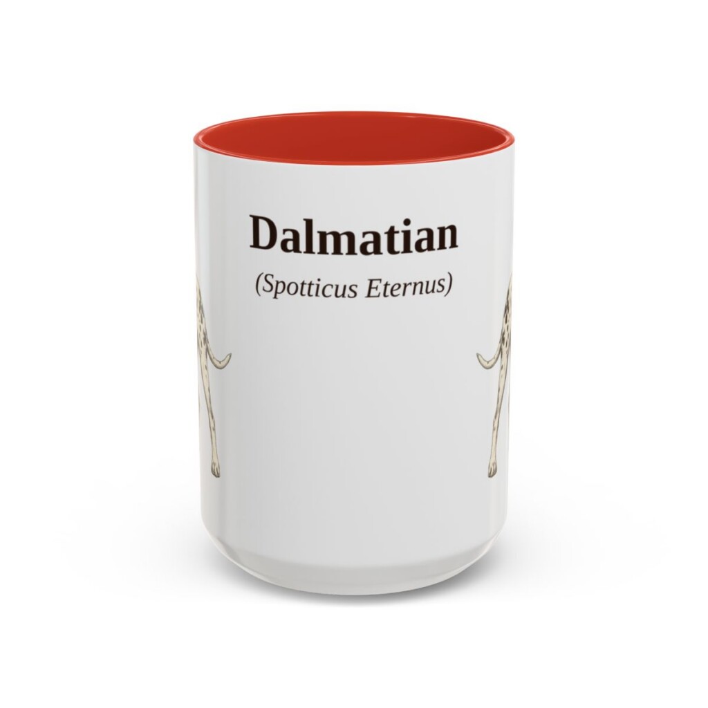 15oz-dalmatian-mug-latin-red 15oz Dalmatian Latin Mug, Red, front view