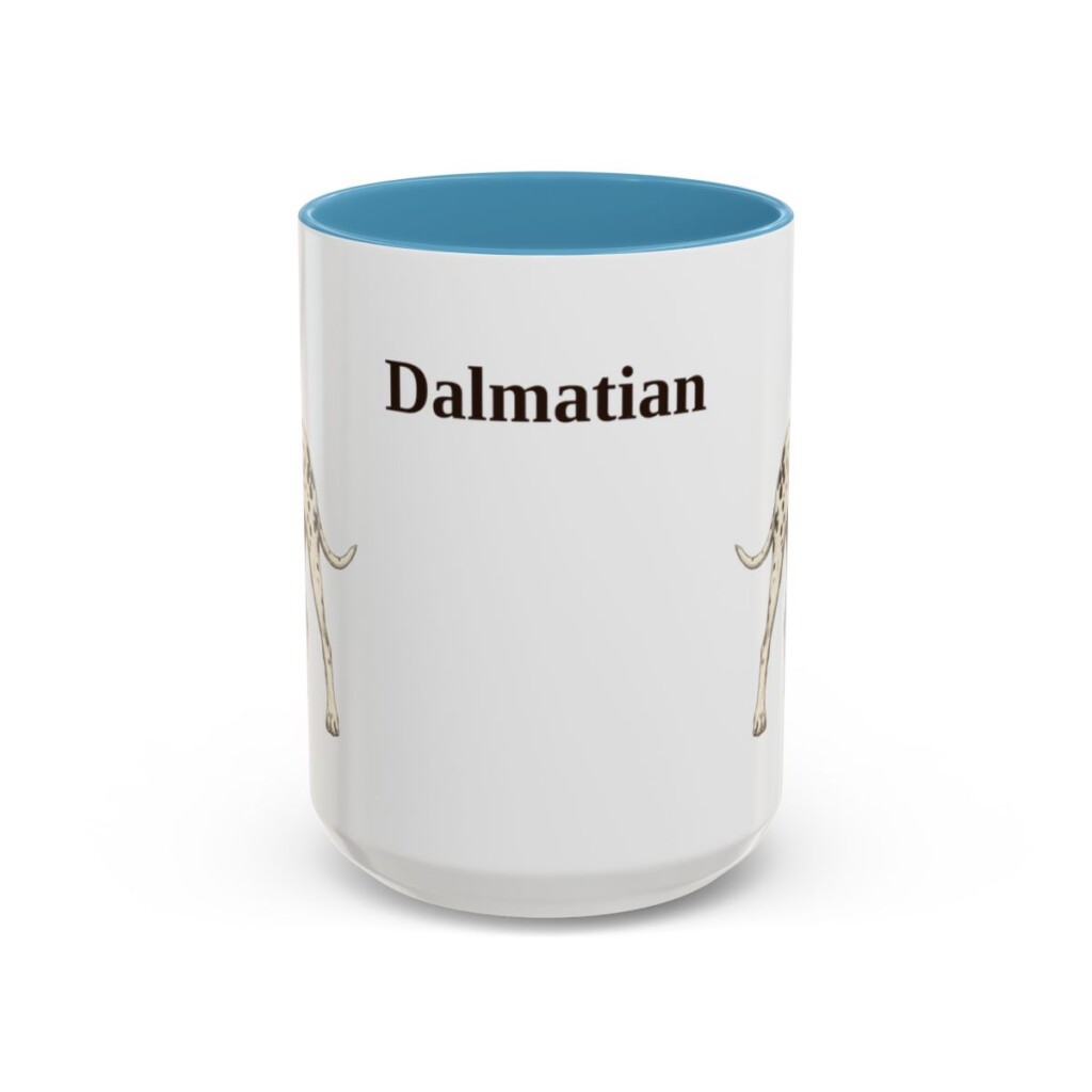 15oz Dalmatian Mug, Light Blue, front view