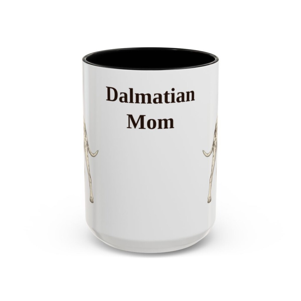 15oz Dalmatian Dog Mom Mug, Black, front view
