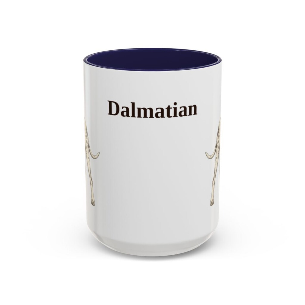 15oz Dalmatian Mug, Navy, front view