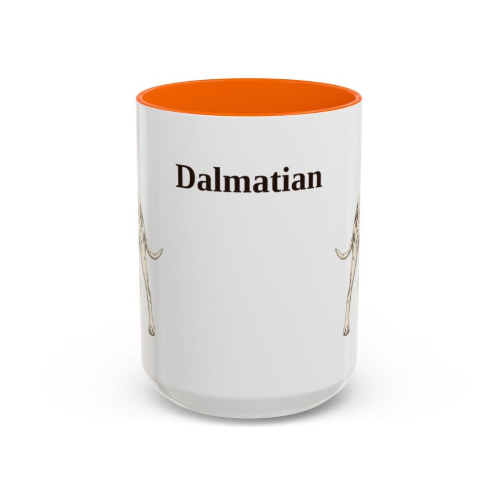15oz Dalmatian Mug, Orange, front view