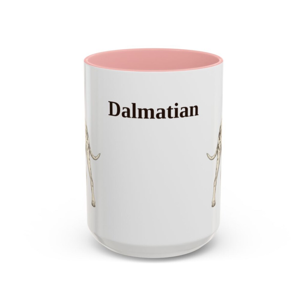 15oz Dalmatian Mug, Pink, front view