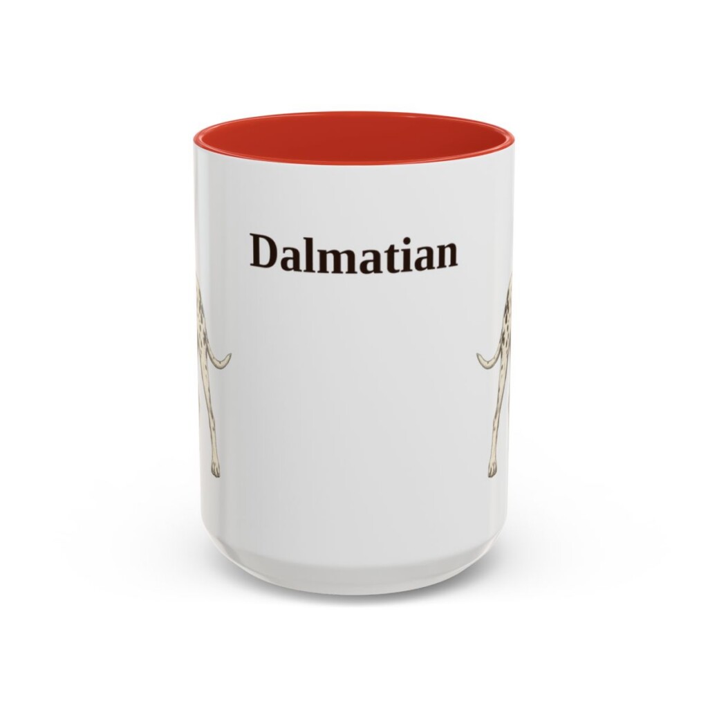 15oz Dalmatian Mug, Red, front view