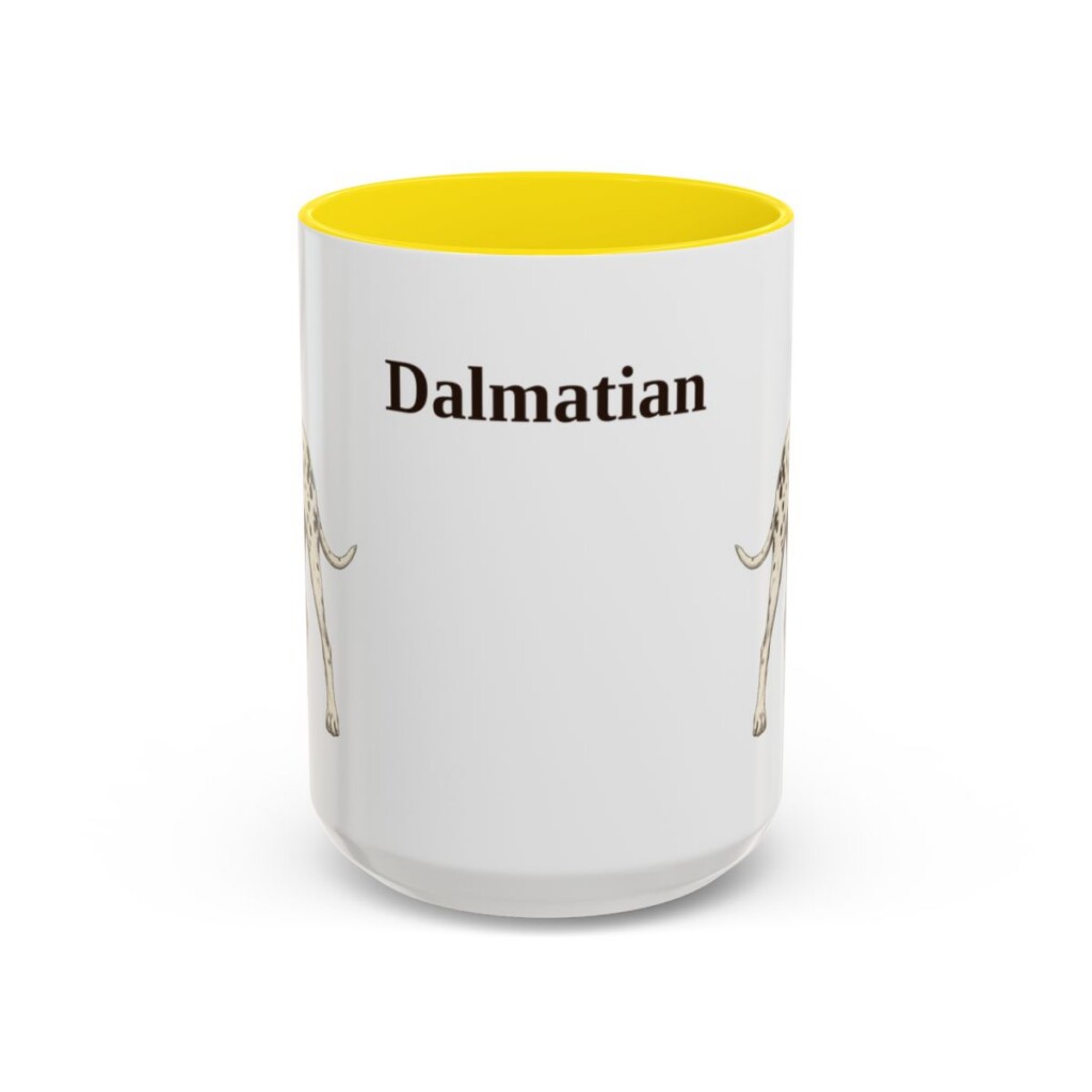 15oz Dalmatian Mug, Yellow, front view