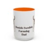 15oz Danish-Swedish Farmdog Dog Dad Mug, Orange, front view