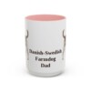 15oz Danish-Swedish Farmdog Dog Dad Mug, Pink, front view