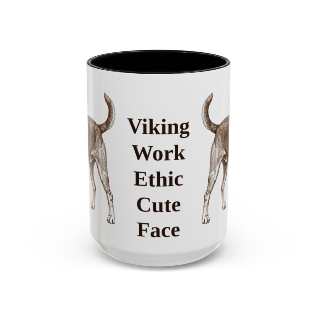 15oz-danish-swedish-farmdog-mug-humor-black-front 15oz Funny Danish-Swedish Farmdog Mug, Black, front view