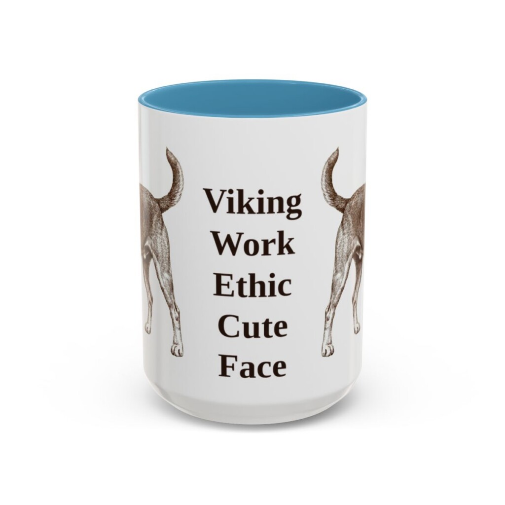 15oz-danish-swedish-farmdog-mug-humor-light-blue 15oz Funny Danish-Swedish Farmdog Mug, Light Blue, front view