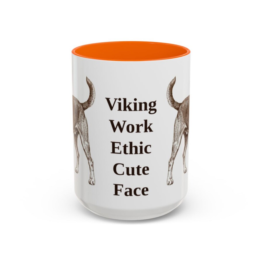 15oz-danish-swedish-farmdog-mug-humor-orange 15oz Funny Danish-Swedish Farmdog Mug, Orange, front view