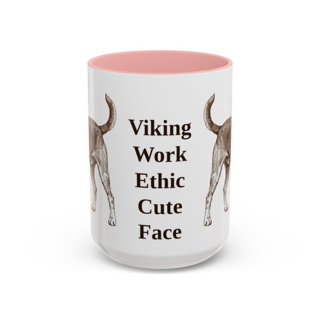 15oz-danish-swedish-farmdog-mug-humor-pink 15oz Funny Danish-Swedish Farmdog Mug, Pink, front view