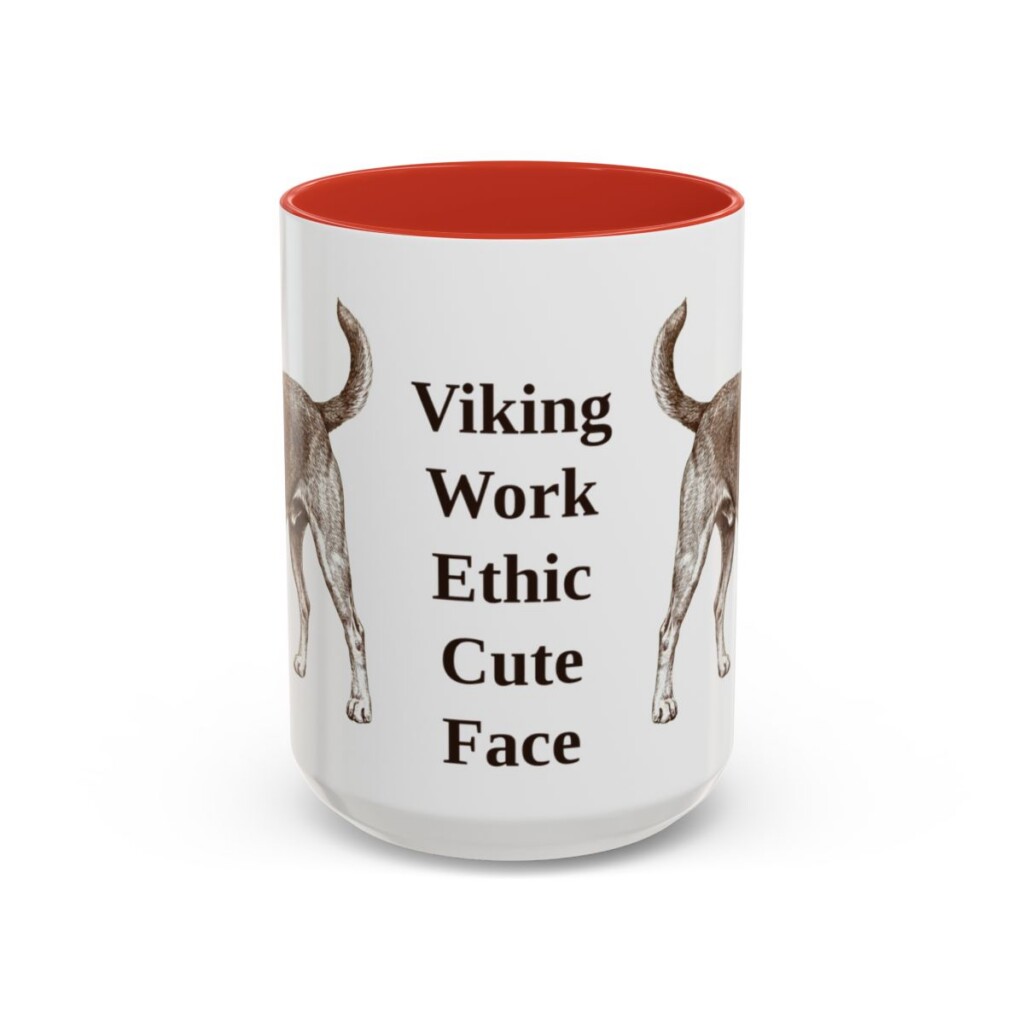 15oz-danish-swedish-farmdog-mug-humor-red 15oz Funny Danish-Swedish Farmdog Mug, Red, front view