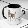 15oz Danish-Swedish Farmdog Latin Mug, Black, lifestyle photo