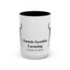 15oz Danish-Swedish Farmdog Latin Mug, Black, front view