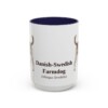 15oz Danish-Swedish Farmdog Latin Mug, Navy, front view