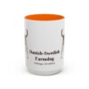 15oz Danish-Swedish Farmdog Latin Mug, Orange, front view