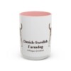 15oz Danish-Swedish Farmdog Latin Mug, Pink, front view