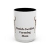 15oz Danish-Swedish Farmdog Dog Mom Mug, Black, front view