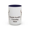 15oz Danish-Swedish Farmdog Dog Mom Mug, Navy, front view