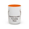 15oz Danish-Swedish Farmdog Dog Mom Mug, Orange, front view