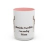 15oz Danish-Swedish Farmdog Dog Mom Mug, Pink, front view