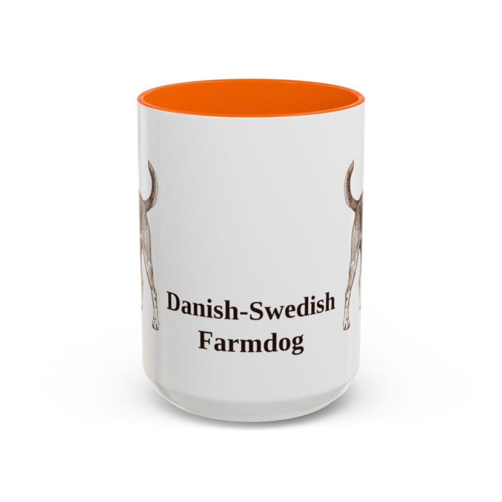 15oz Danish-Swedish Farmdog Mug, Orange, front view